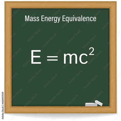 Einstein formula. Mass Energy Equivalence. Formula on a chalkboard ...