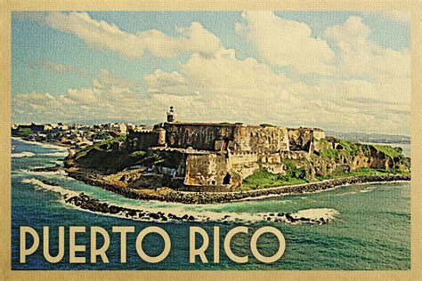 Puerto Rico Travel Poster - Vintage Travel Digital Art by Flo Karp - Pixels