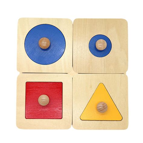 Gecorid Wooden Shape Puzzles For Toddlers Wooden Shape Peg Puzzle Board Toys Geometry Matching ...