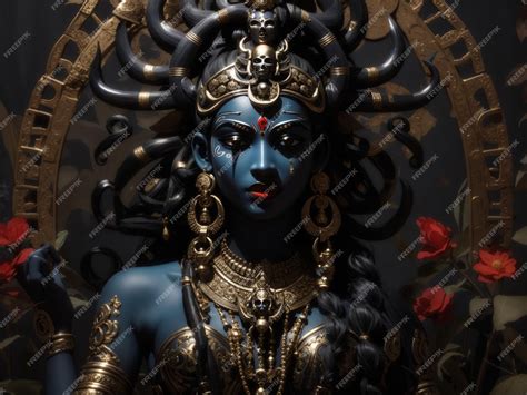 Premium Photo | Black goddess Kali with a skull