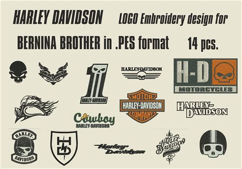 Harley Davidson Logo Embroidery Design In Pes Pcs Etsy