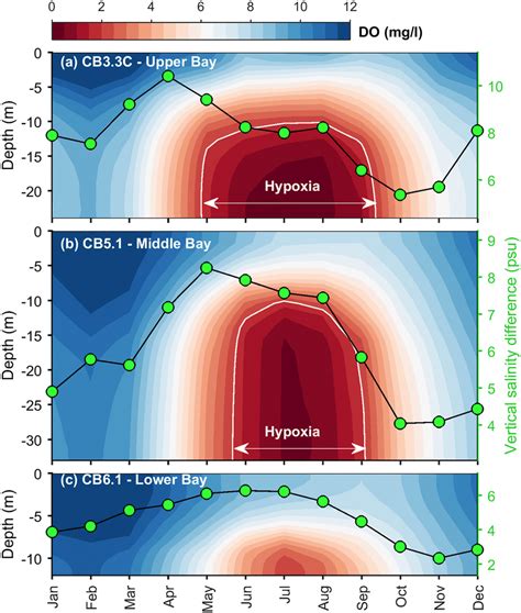 Seasonality Of The Vertical Profile Of Dissolved Oxygen Concentration