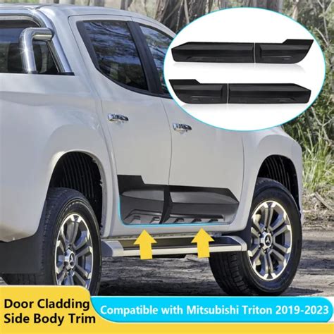 Side Body Protector Cover Door Cladding Guard For Mitsubishi Triton Mr