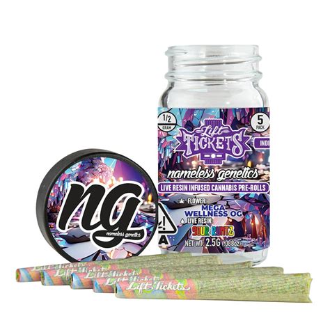 Mega Wellness Og X Sour Runtz Infused Pre Roll 5 Pack Lift Tickets