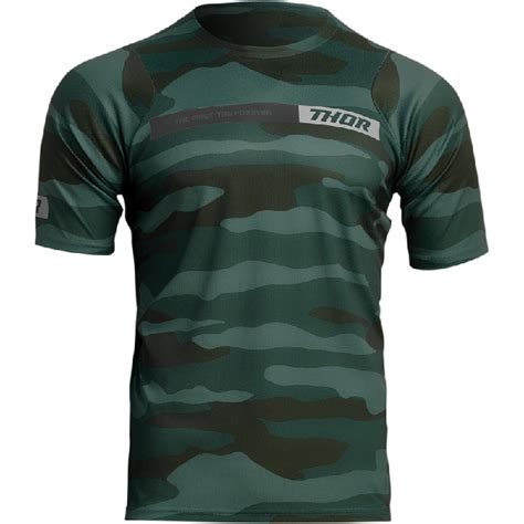 Jersey Thor MTB Assist Manga Corta Verde Camuflaje Bermúdez Motor