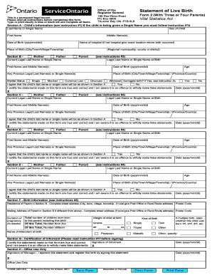 Certificate Of Live Birth Template