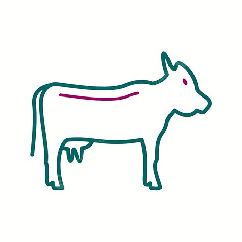 Beautiful Cow Line Vector Icon Line Icons Cow Icons Beautiful Icons