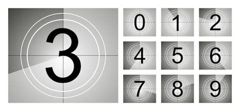 Premium Vector Set Of Countdown Frame Film Countdown Movie Timer