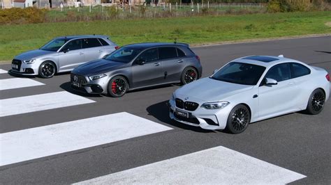 Mercedes AMG A45 S Vs BMW M2 Competition Vs Audi RS3 Drag Race