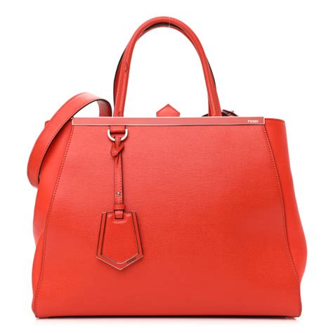 Fendi Vitello Elite Regular 2jours Tote Papavero 1145300 Fashionphile