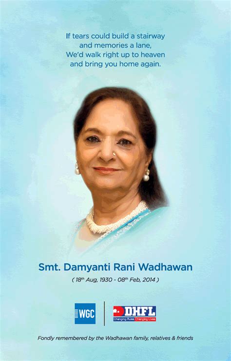 Damyanti Rani Wadhawan Remembrance Ad Ad Advert Gallery