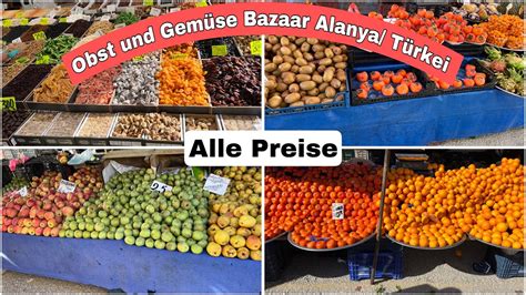 Obst Und Gem Se Bazaar In Alanya T Rkei Februar Youtube