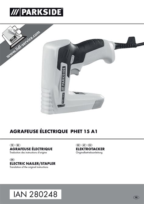 PARKSIDE PHET 15 A1 TRANSLATION OF THE ORIGINAL INSTRUCTIONS Pdf