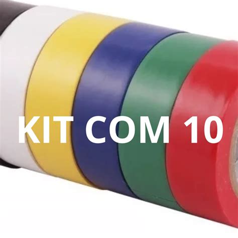 Kit 10 Fita Isolante Colorida 5 Metros Antichamas Premium Shopee Brasil