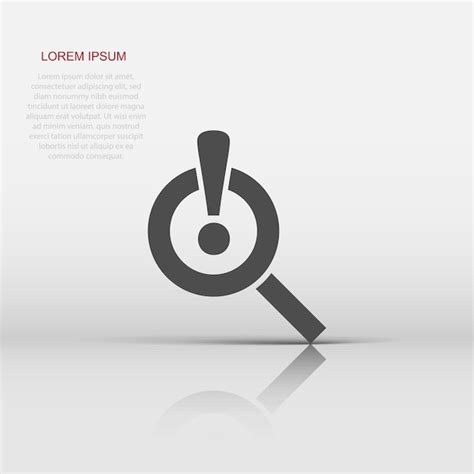 Premium Vector Risk Analysis Icon In Flat Style Exclamation Magnifier