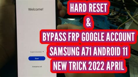 Hard Reset Bypass Frp Google Account Samsung A Android New Trick