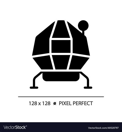 Lunar Module Pixel Perfect Black Glyph Icon Vector Image