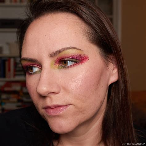 Pink Green Glitter Eye Makeup Look Coffee And Makeup