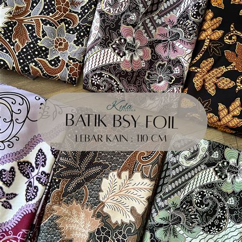 Jual Meter Kain Batik Bsy Foil Halus Bahan Rok Kebaya Seragaman