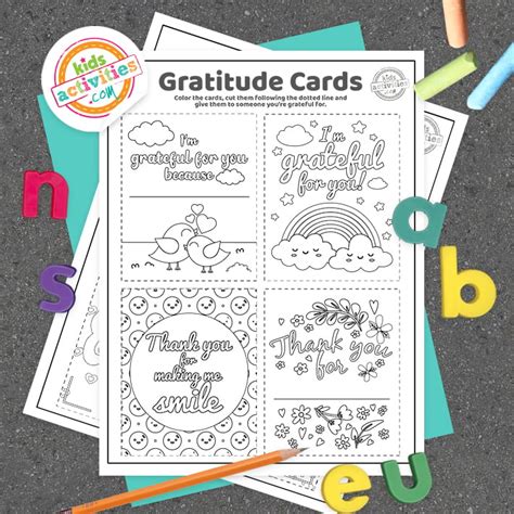 Printable Gratitude Quote Cards for Kids Coloring Pages | Kids ...