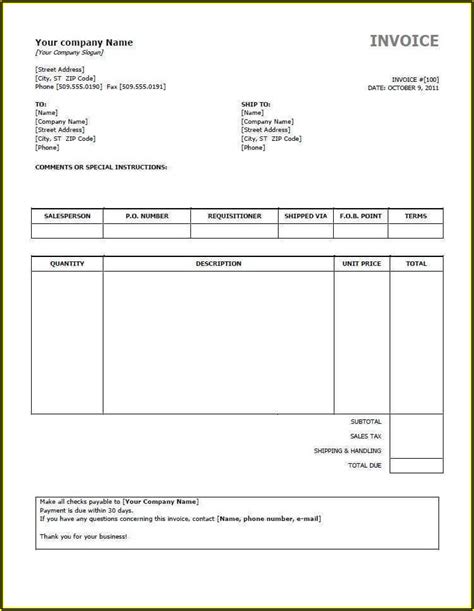 Invoice Blank Form Free Printable Form Resume Examples Bw93z7y8xl