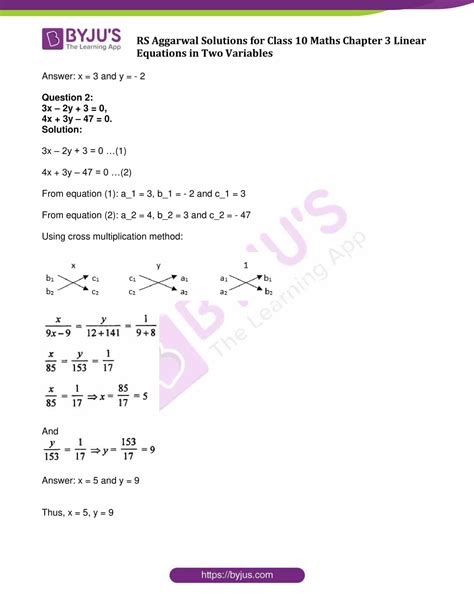 Rs Aggarwal Solutions For Class Exercise C Chapter Linear