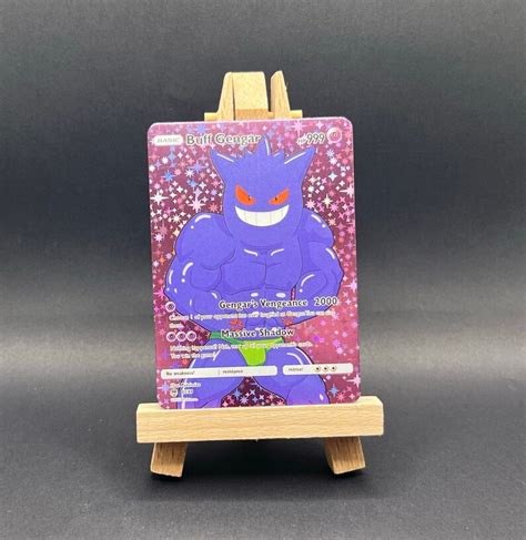 Buff Gengar Pokemon Card Full Art Holographic Secret Santa Etsy Espa A