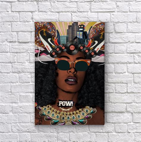 African American Wall Art Woman Beauty CANVAS PRINT POW Pop - Etsy