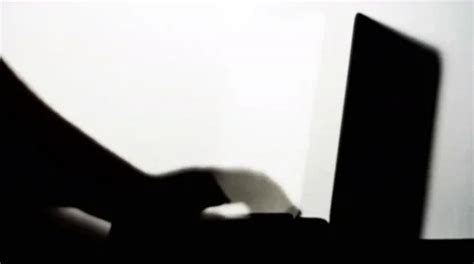 Laptop With Man Typing Silhouette Isolat Stock Video Pond