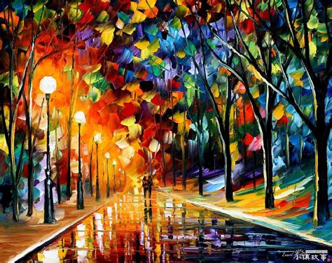 Purpura Neo Impresionismo Leonid Afremov Pintura Arte Y Color