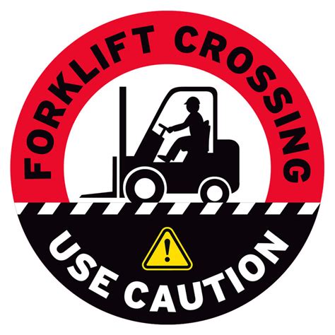 Forklift Crossing Use Caution Floor Decal | ExcelMark