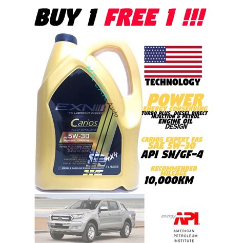 EXN CARIOS FULLY SYNTHETIC ENGINE OIL SAE 5W 30 7L BUY 1 ENGINE OIL