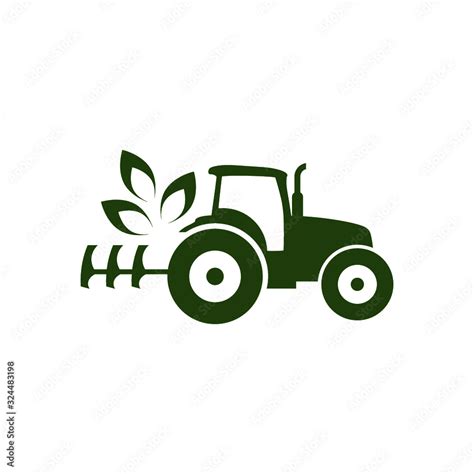 Agriculture And Farming Icon With A Tractor Ecology Tractor Logo Stock