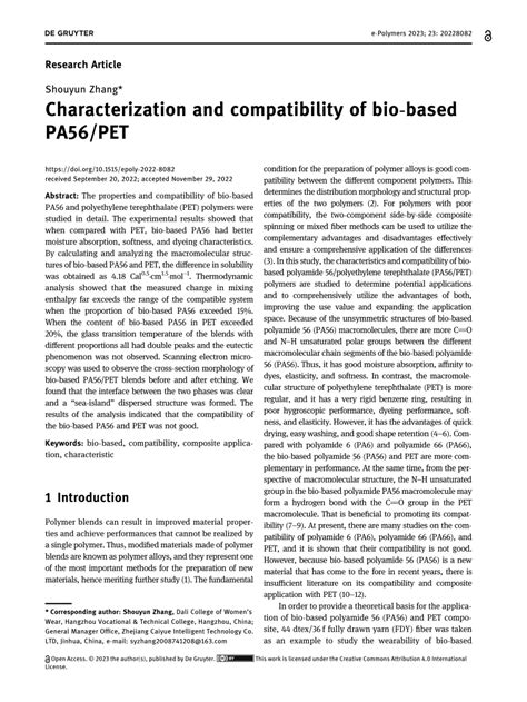 Pdf Characterization And Compatibility Of Bio Based Pa Pet