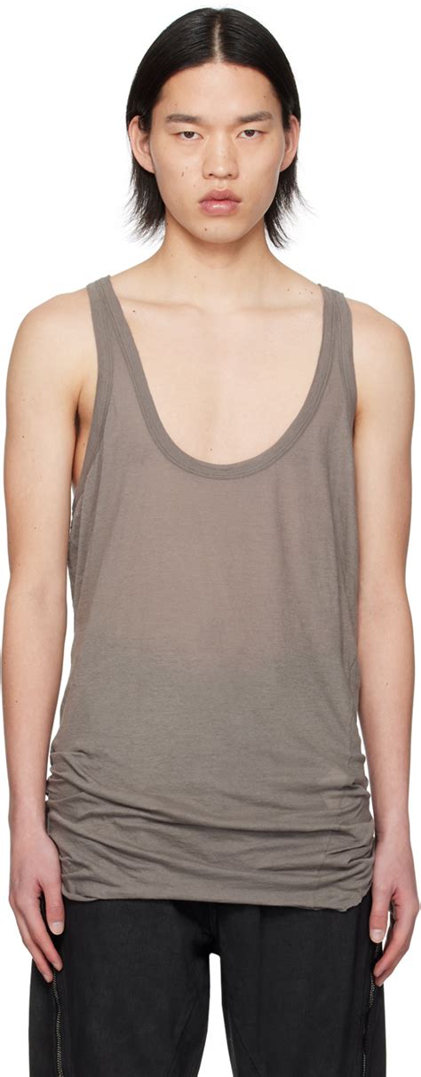 Gray Fog Tank Top By Rick Owens On Sale