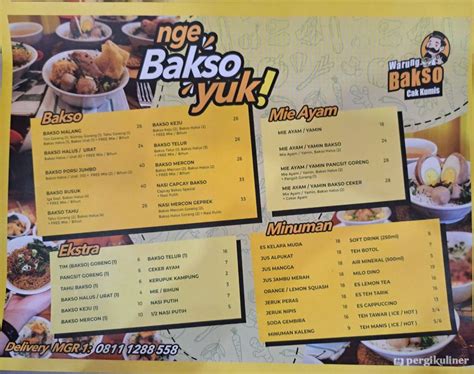 Selalu Diperbarui Menu Warung Bakso Cak Kumis Tanjung Duren