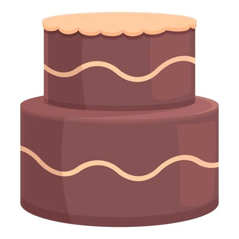 Gâteau De Mariage Au Chocolat Icône Dessin Animé Vecteur Couple Fête