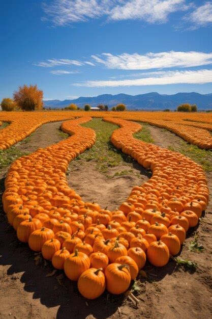 Premium AI Image | a field of pumpkins