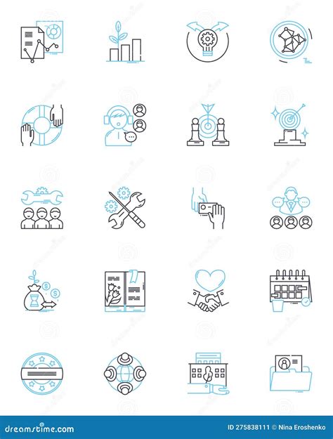 Commercial Overlord Linear Icons Set Monopoly Wealth Empire