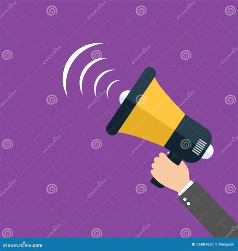 Hand Holding Loudspeaker Flat Illustration Stock Vector Illustration