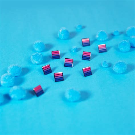 Mini Bisexual Flag Pin LGBT Pride Rainbow Badge Stud Lesbian Gay Trans Queer Enamel Metal