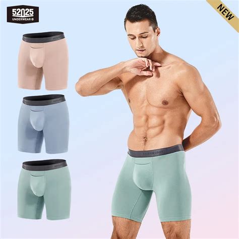 52025 Men Boxer Briefs 8 Inseam 3 Pack Ultra Soft Seamless Breathable