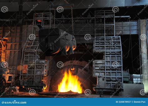 Metal smelting casting stock image. Image of technology - 220878937