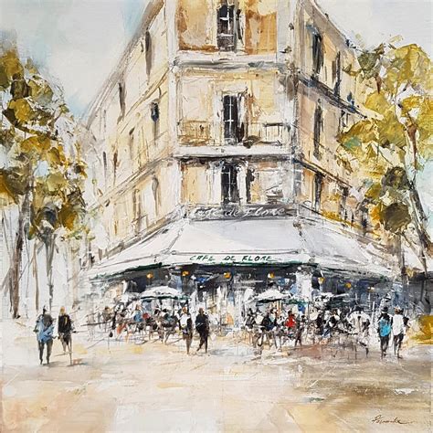 Peinture Cafe De Flore Par Poumelin Richard Carr D Artistes