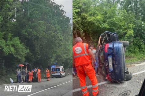 Incidente Al Km Salaria Bloccata Auto Ribaltata Estratto Il