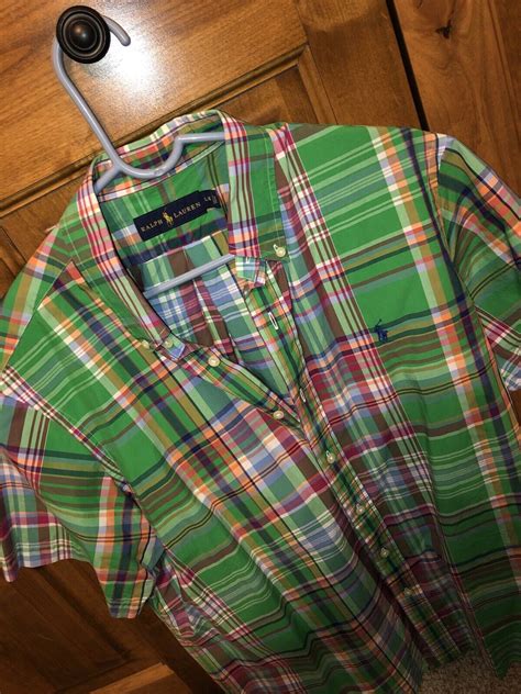 Mens Polo Ralph Lauren Short Sleeve Button Up Size La Gem