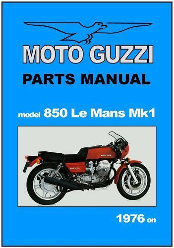 Sell MOTO GUZZI Parts Manual Le Mans LeMans 850 MKI 1976 1977 1978