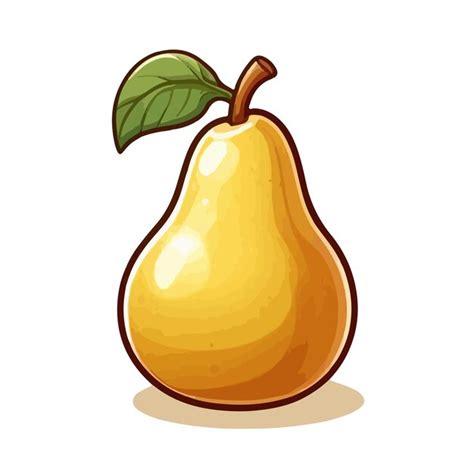 Illustration De Dessin Animé Vectoriel Du Fruit De Poire Vecteur Premium