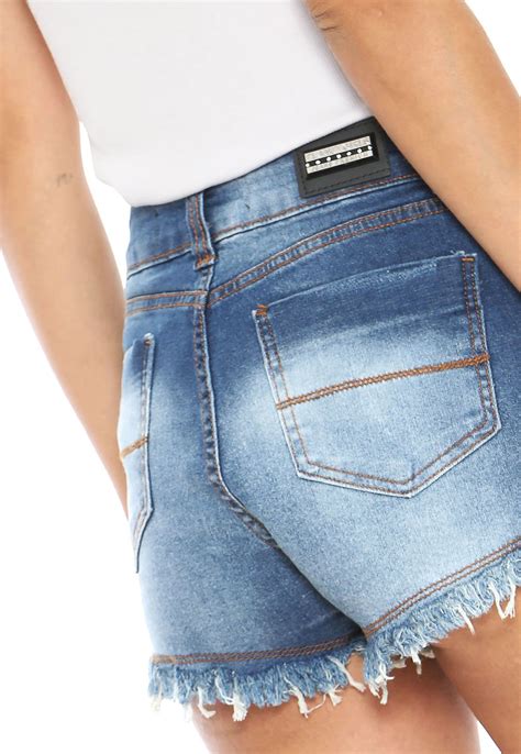 Short Jeans Planet Girls Hot Pant Desfiado Azul Compre Agora Dafiti Brasil