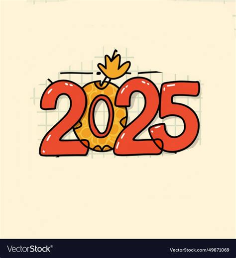 Happy new year 2025 text design Royalty Free Vector Image